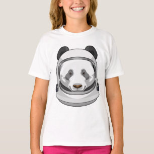 Camiseta Panda como astronauta com Helmet