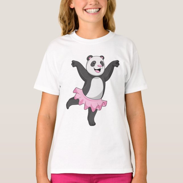 Camiseta Panda como Ballerina no Balé (Frente)
