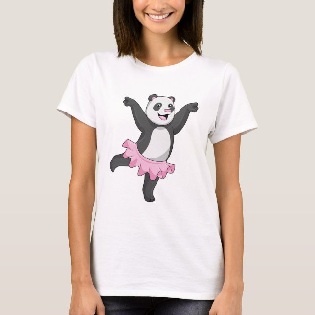 Camiseta Panda como Ballerina no Balé (Frente)