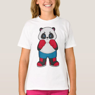 Camiseta Panda como Boxer com luvas "in a box"