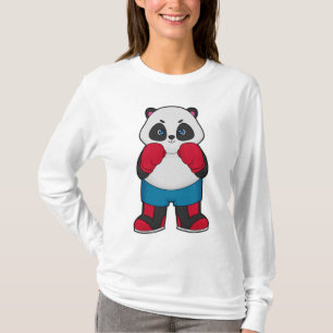 Camiseta Panda como Boxer com luvas "in a box"