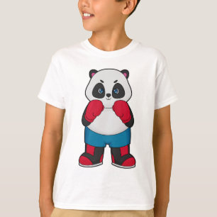 Camiseta Panda como Boxer com luvas "in a box"