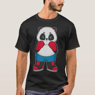 Camiseta Panda como Boxer com luvas "in a box"