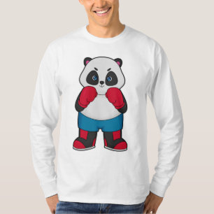 Camiseta Panda como Boxer com luvas "in a box"