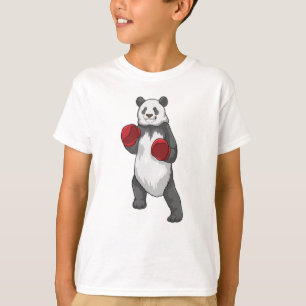 Camiseta Panda como Boxer com luvas "in a box"