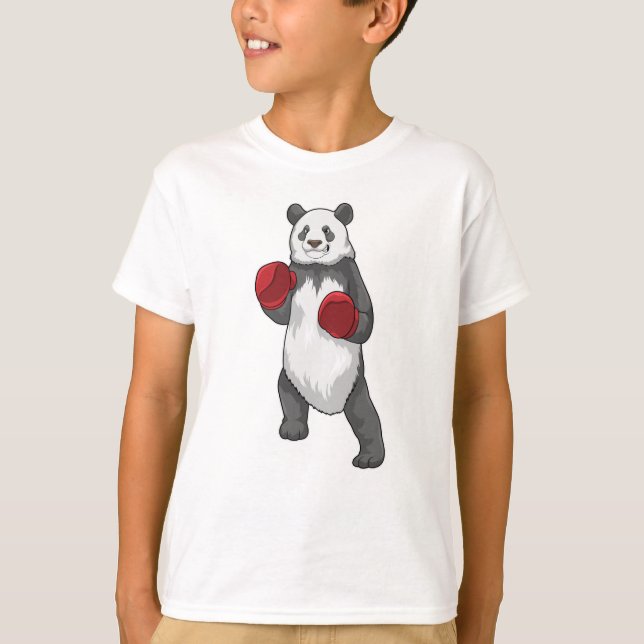 Camiseta Panda como Boxer com luvas "in a box" (Frente)