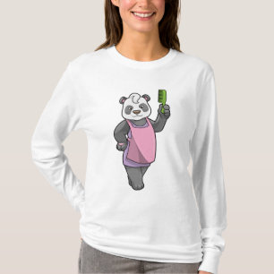 Camiseta Panda como cabeleireiro com Comb