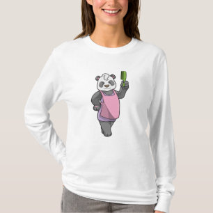 Camiseta Panda como cabeleireiro com Comb