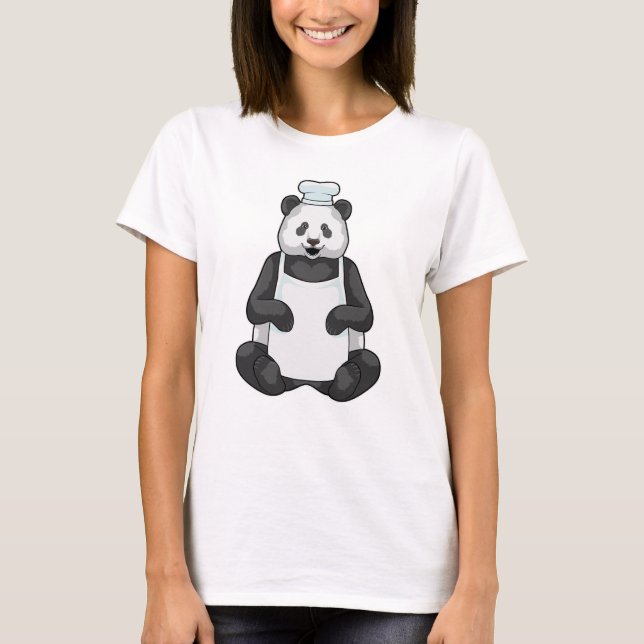 Camiseta Panda como chef com chapéu Cozinhar (Frente)