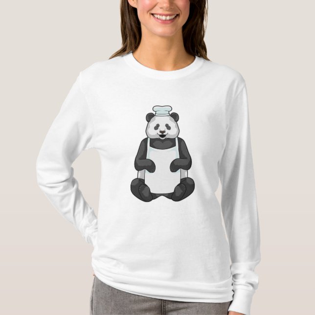 Camiseta Panda como chef com chapéu Cozinhar (Frente)