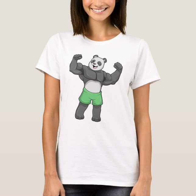 Camiseta Panda como construtor de bases em Bodybuilding (Frente)