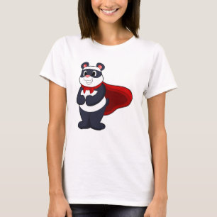 Camiseta Panda como Herói com Máscara e Cabo