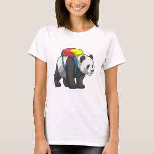 Camiseta Panda como Hiker com mochila