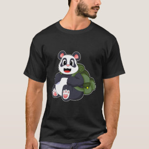 Camiseta Panda como Hiker com mochila