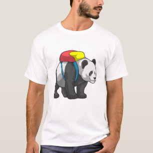 Camiseta Panda como Hiker com mochila