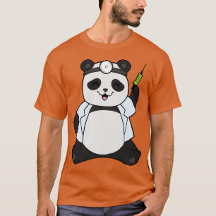 Camiseta Panda como médico com seringa