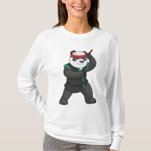 Camiseta Panda como Ninja em Figurino