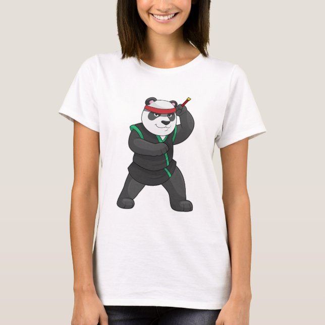 Camiseta Panda como Ninja em Figurino (Frente)