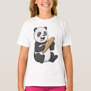 Camiseta Panda como padeiro com pão