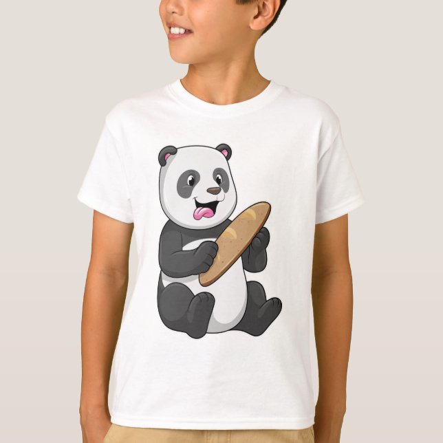 Camiseta Panda como padeiro com pão (Frente)