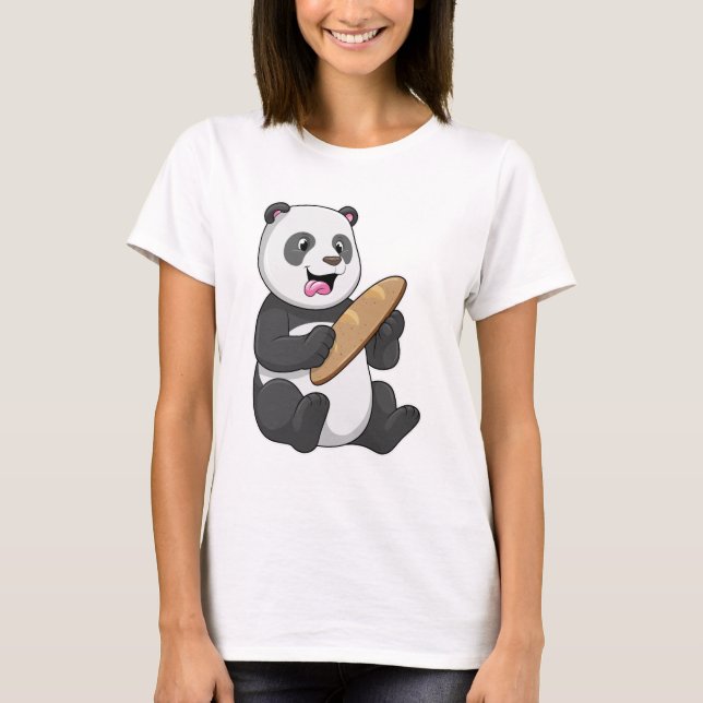 Camiseta Panda como padeiro com pão (Frente)