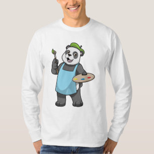 Camiseta Panda como Pincel com Pincel e Cor
