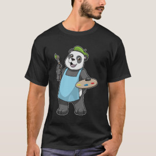 Camiseta Panda como Pincel com Pincel e Cor