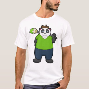 Camiseta Panda como Pintor com Pincel