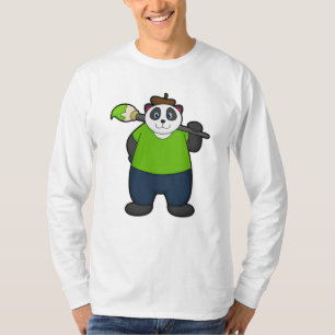 Camiseta Panda como Pintor com Pincel