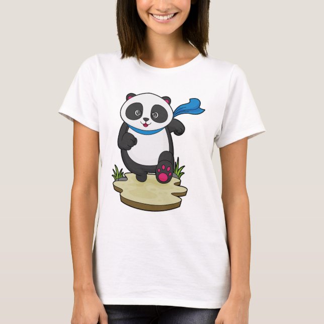 Camiseta Panda como Runner com Scarf (Frente)