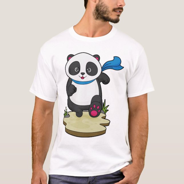 Camiseta Panda como Runner com Scarf (Frente)