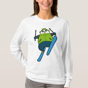 Camiseta Panda como saltador de Esqui com Esqui