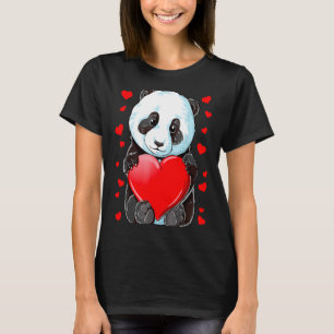 Camiseta Panda Coração Dia dos Namorados Meninas Crianças M