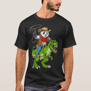 Camiseta Panda Cowboy Andando T-Rex Dinossaur