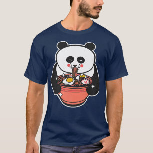 Camiseta Panda Cuja Comida Ramen Noodles Kawaii Japonês F