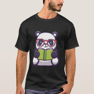 Camiseta Panda Cute Panda Lendo Cartoon