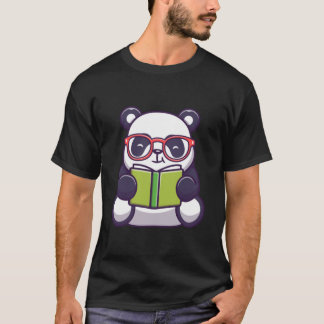 Camiseta Panda Cute Panda Lendo Cartoon