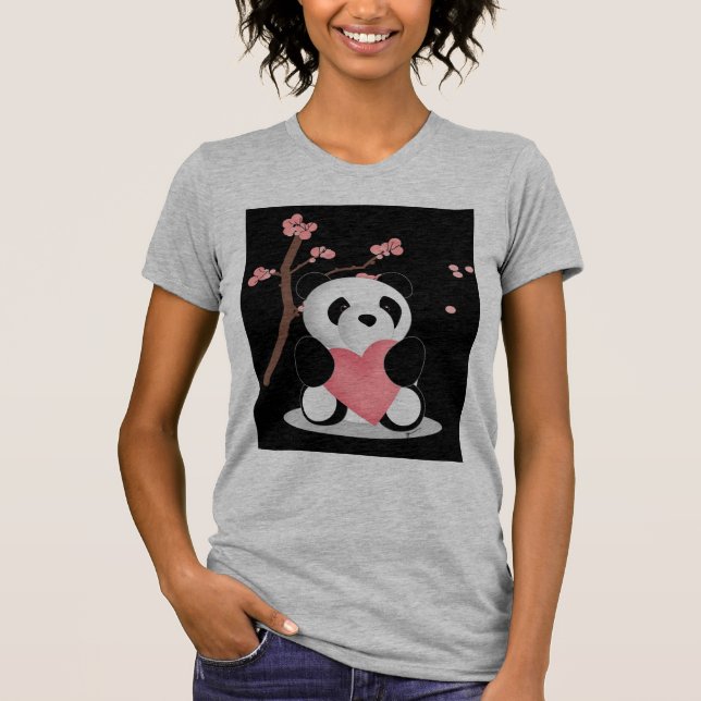 Camiseta Panda da flor de cerejeira (Frente)