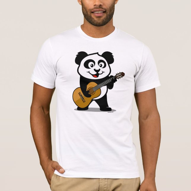 Camiseta Panda da guitarra (camisas leves) (Frente)