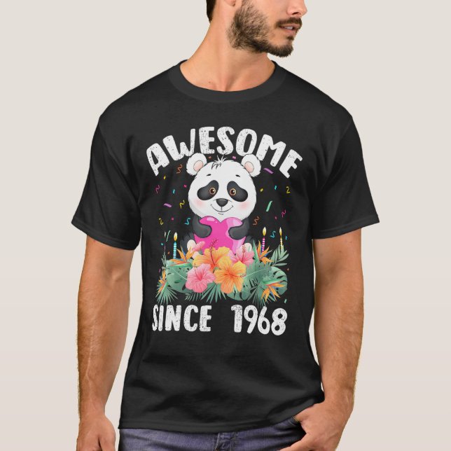 Camiseta Panda De 54 Anos Espetacular Desde 1968 54º B (Frente)