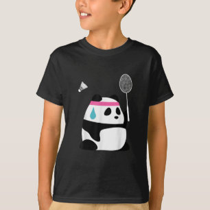Camiseta Panda de badminton exausto engraçado fofo