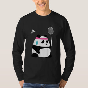 Camiseta Panda de badminton exausto engraçado fofo
