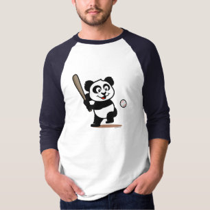 Camiseta Panda de Basebol Bonito