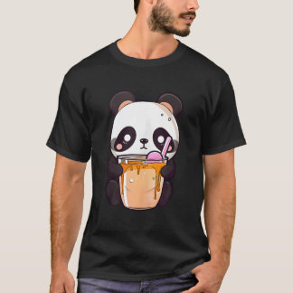 Camiseta Panda de Chá de Bolhas Kawaii Japonês