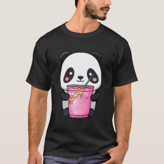 Camiseta Panda de Chá de Bolhas Kawaii Japonês