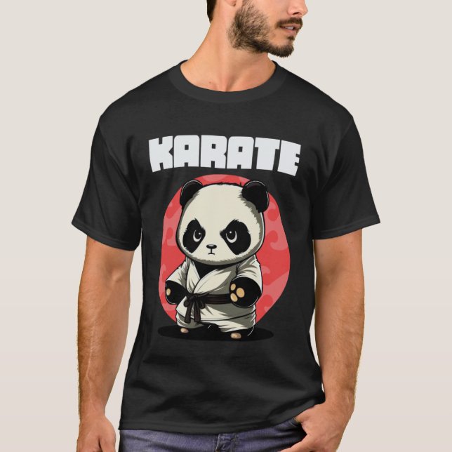 Camiseta Panda de Karatê Clássico Karateka (Frente)
