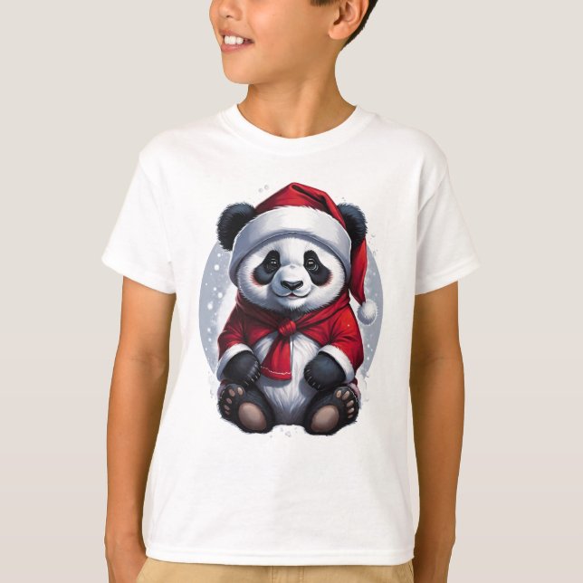 Camiseta Panda de Natal Bonita (Frente)