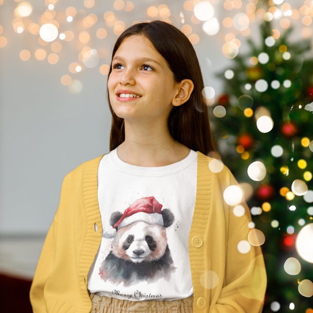 Camiseta Panda de Natal, personalizável (Criador carregado)