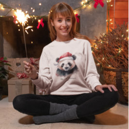 Camiseta Panda de Natal, personalizável
