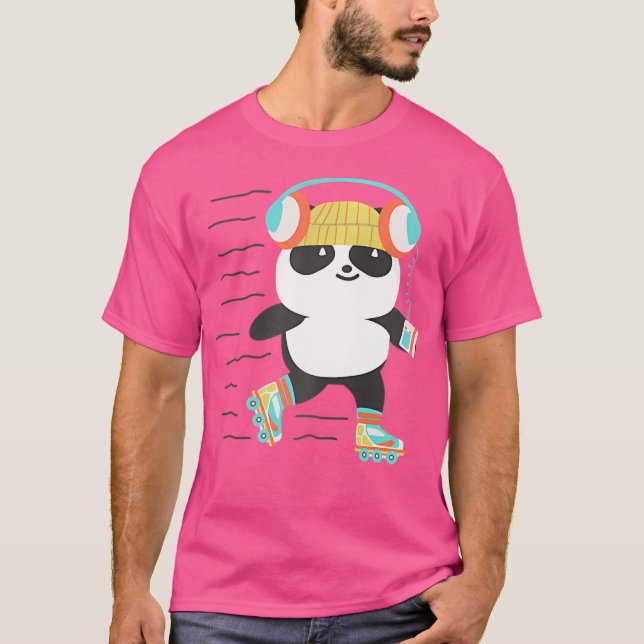 Camiseta Panda de Roller Derby Patinando (Frente)